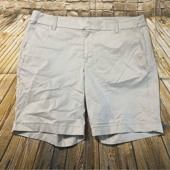 J Crew Gray Chino 9” Frankie Cotton Stretch Bermuda Shorts - Picture 1 of 5
